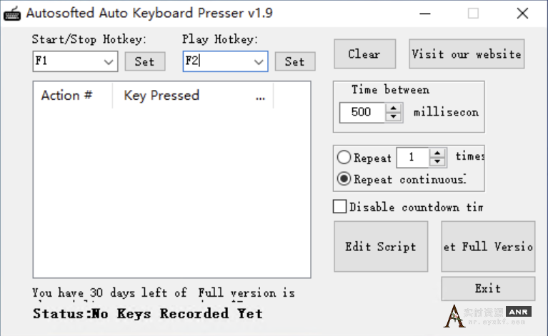 自动键盘按压 Autosofted_Auto_Keyboard_Presser v1.9